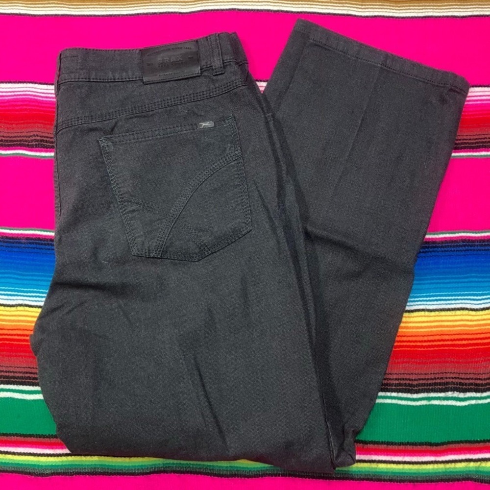 Brax Cooper Regular Chino‎ Pants Men's 36x34 (Fits 34x30) Black Straight Leg